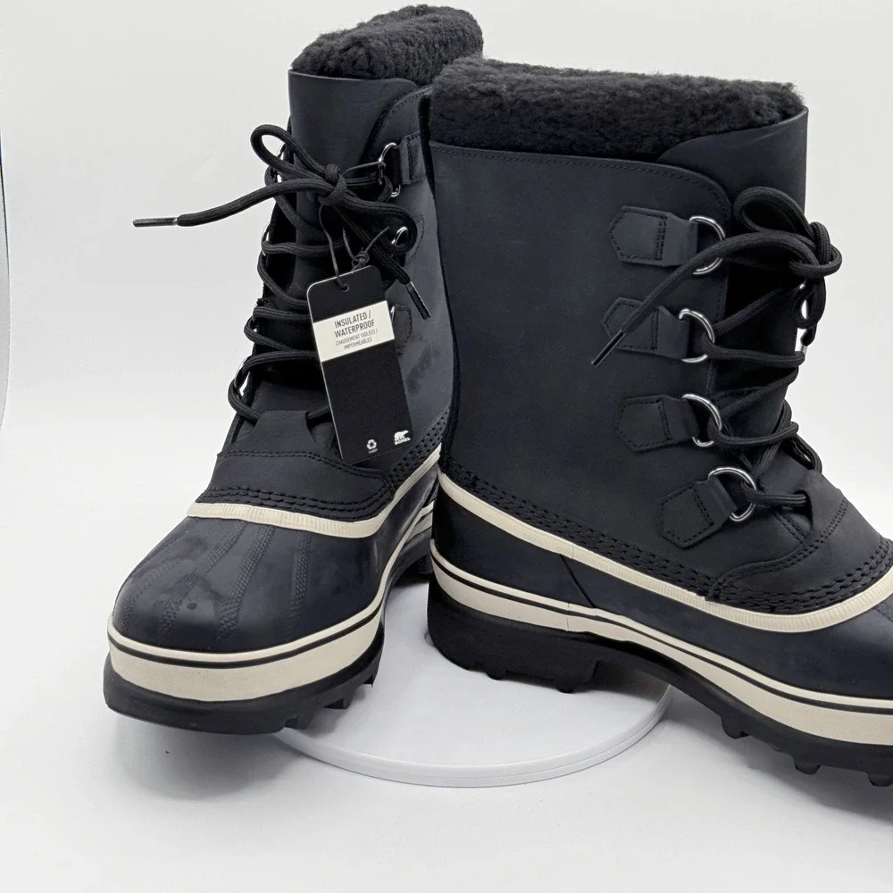 Sorel Caribou Boots / Size 9 Mens / Black Dark Stone Waterproof